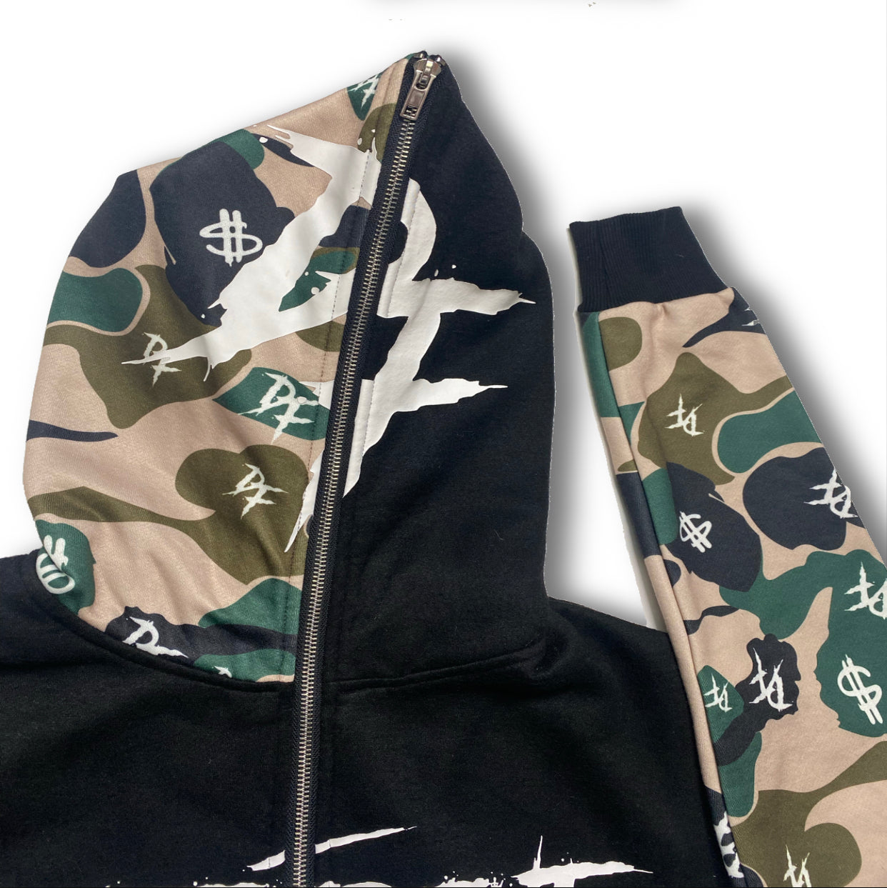 DF Green Camo Full Zip Jacket